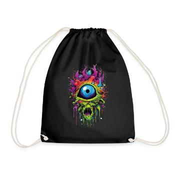 Horror eye, creepy zombie - Drawstring Bag - black - Front