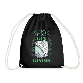 Tonic ohne Gin Ginlos - Turnbeutel - Schwarz - Vorne
