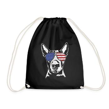 BULL TERRIER Amérique Flag Dogs Wilsigns - Sac de sport léger - noir - Devant