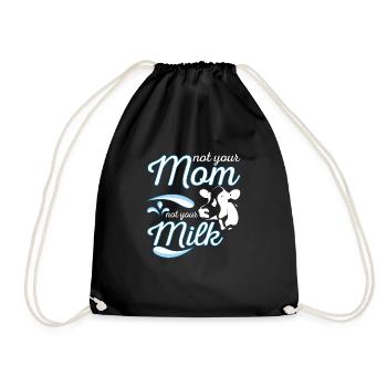 Pas votre maman pas lait t-shirt lait de vache végétalien - Sac de sport léger - noir - Devant