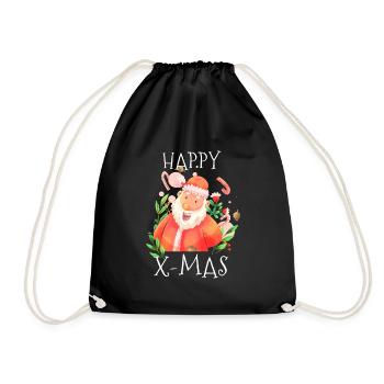 Happy Xmas - Drawstring Bag - black - Front