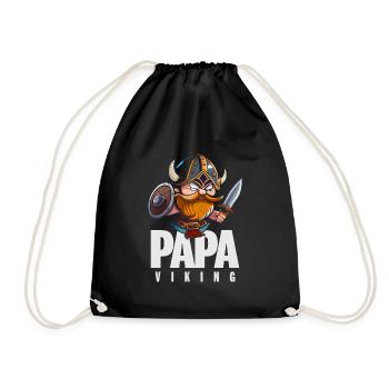 Papa viking rigolo dessin humour berserk valhalla - Sac de sport léger - noir - Devant