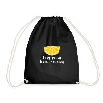 Lemon Zitrone Easy peasy lemon squeezy - Turnbeutel - Schwarz - Vorne