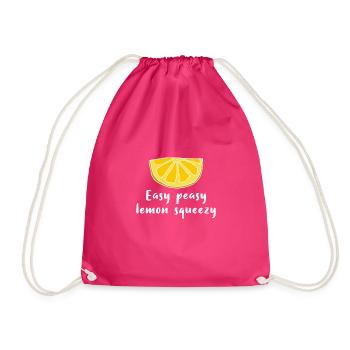Lemon Lemon Easy peasy lemon squeezy - Drawstring Bag - fuchsia - Front