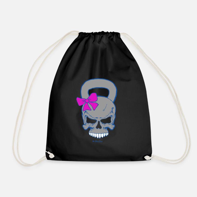 Kettlebell-Skull (weiblich) - Turnbeutel - Schwarz