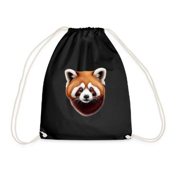 Red panda - Drawstring Bag - black - Front