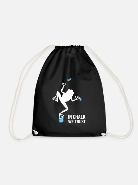 bouldern boulderfelsen boulder IN CHALK WE TRUST - Turnbeutel - Schwarz