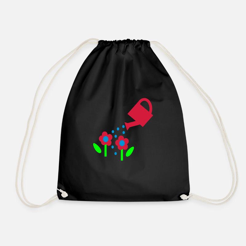 watering can - Drawstring Bag - black