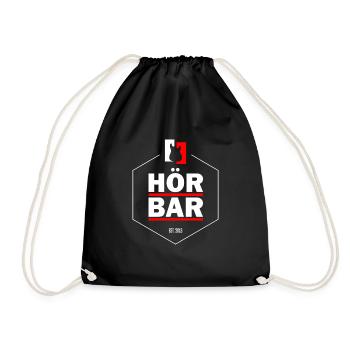 Hörbar CAP - Turnbeutel - Schwarz - Vorne