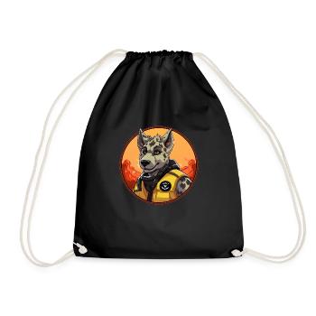 Hyène de la brigade des pompiers - Sac de sport léger - noir - Devant