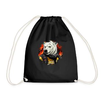 Polar Bear Fire Brigade - Drawstring Bag - black - Front
