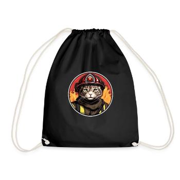 Fire Brigade Cats - Drawstring Bag - black - Front