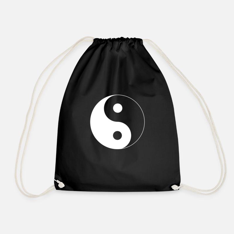 Ying Yang - Drawstring Bag - black