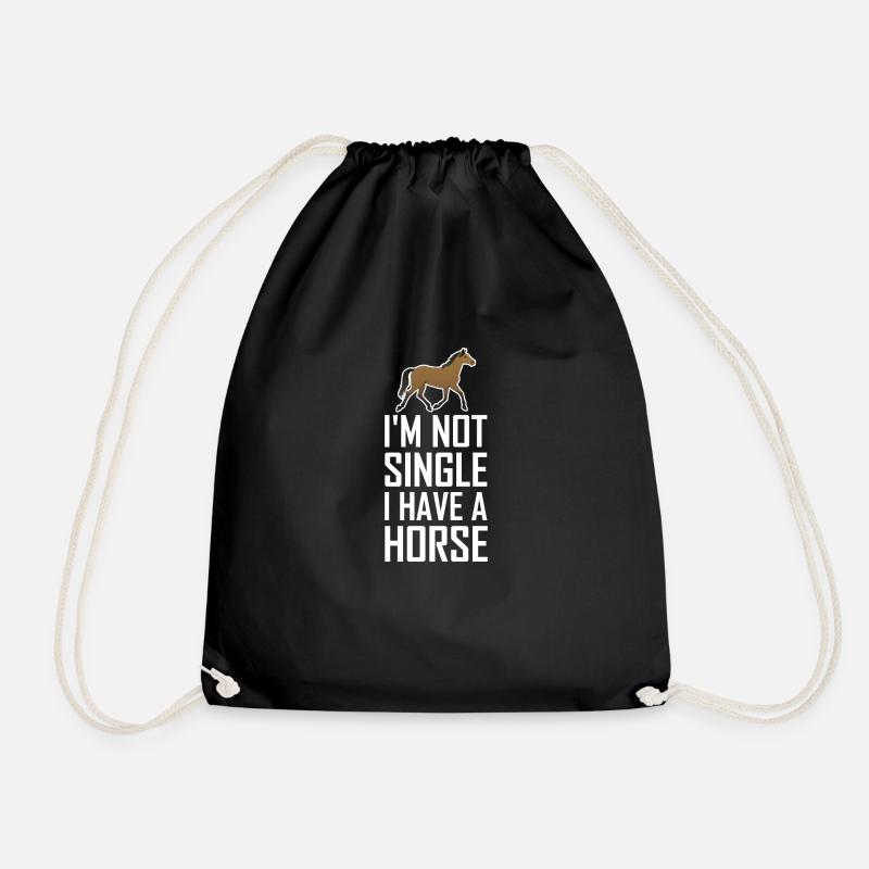 horse - Drawstring Bag - black