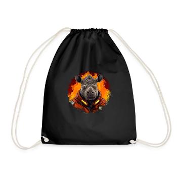 Rhino Fire Brigade - Drawstring Bag - black - Front