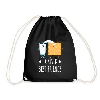 Beste Freunde - Turnbeutel - Schwarz - Vorne