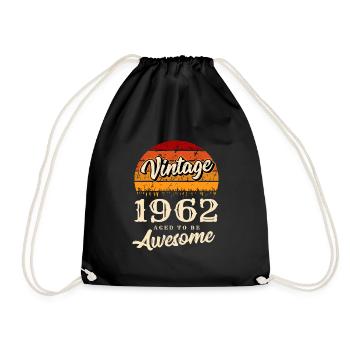 Vintage 1962 62e anniversaire rétro vintage cadeau - Sac de sport léger - noir - Devant