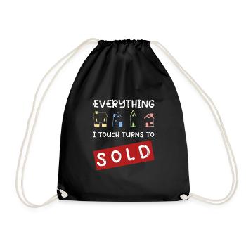 Broker Real Estate Agent Seller Gift - Drawstring Bag - black - Front