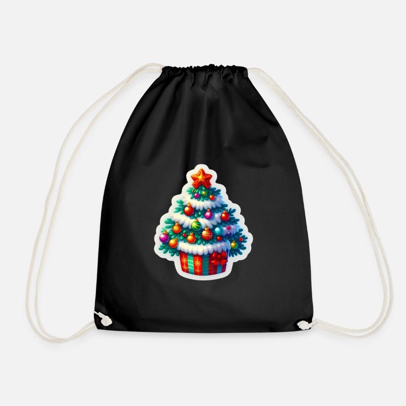 Festlicher Tannenbaum - Turnbeutel - Schwarz