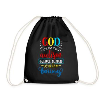 Autism Gift Asperger's Parents Awareness Strength - Drawstring Bag - black - Front