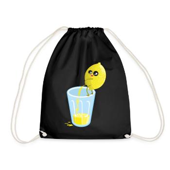 Zitrone pinkelt Limonade - Turnbeutel - Schwarz - Vorne
