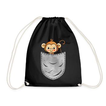 Pocket Monkey Animal In Your Pocket Monkey - Turnbeutel - Schwarz - Vorne