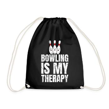 Bowling Is My Therapy - Turnbeutel - Schwarz - Vorne