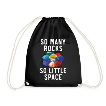 So many stones, so little space Collecting stones - Drawstring Bag - black - Front