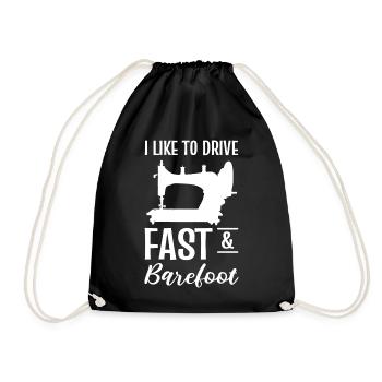 Funny Sewing Seamstress - Drawstring Bag - black - Front
