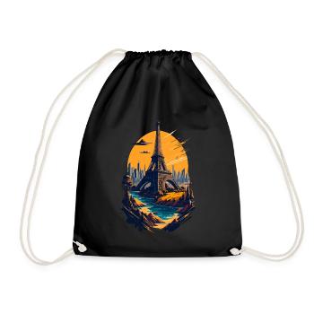 Abstract Tower of Paris - Drawstring Bag - black - Front