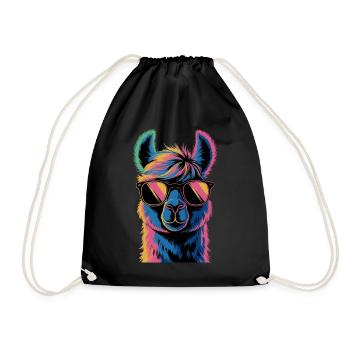 Alpaka Llama - Turnbeutel - Schwarz - Vorne