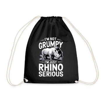 Nashorn Rhinozeros - Turnbeutel - Schwarz - Vorne
