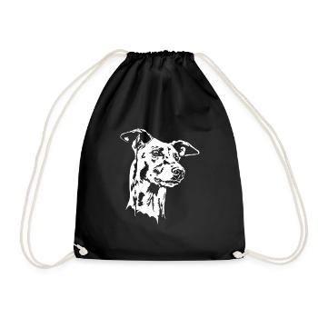 GREYHOUND Portrait Greyhound Greyhounds Wilsigns - Drawstring Bag - black - Front