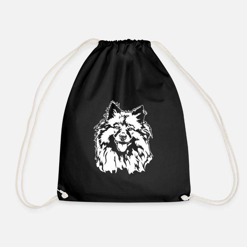 Wolfsspitz Keeshond Hundeportrait Hunde Wilsigns - Turnbeutel - Schwarz