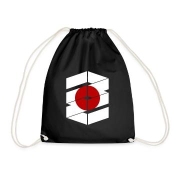 Japan Flag Used Look Nihon Japanese Flag - Drawstring Bag - black - Front