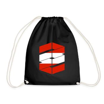 Austria Flag Austria Austrian Flag AT - Drawstring Bag - black - Front