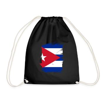 Kuba Flagge Karibik Urlaub Cuba Reise Havanna - Turnbeutel - Schwarz - Vorne