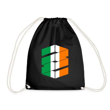 Ireland Flag Vintage Irish Flag Dublin - Drawstring Bag - black - Front