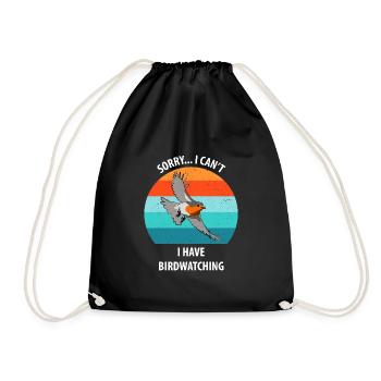 Bird Watching Bird Watching Birding Bird - Drawstring Bag - black - Front