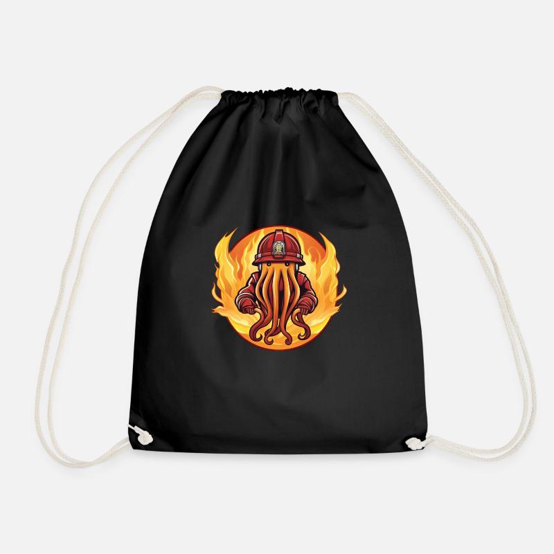 Fire Brigade Jellyfish - Drawstring Bag - black