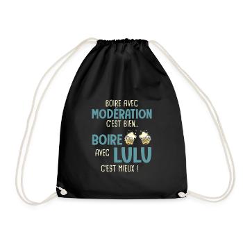 lucien modération boire avec lulu c'est mieux - Sac de sport léger - noir - Devant