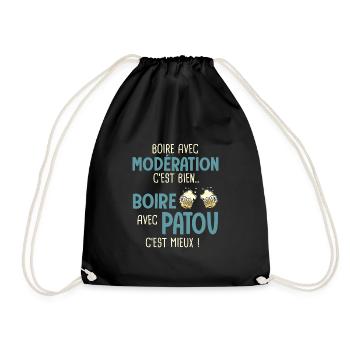 patrick patrice boire avec patou c'est mieux - Sac de sport léger - noir - Devant