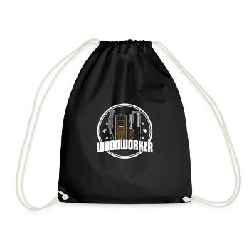 carpenter carpentry carpentry woodworker profession - Drawstring Bag - black - Front