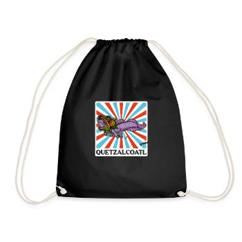 Quetzalcoatl Axolotl Mexico Aztecs Deity - Drawstring Bag - black - Front
