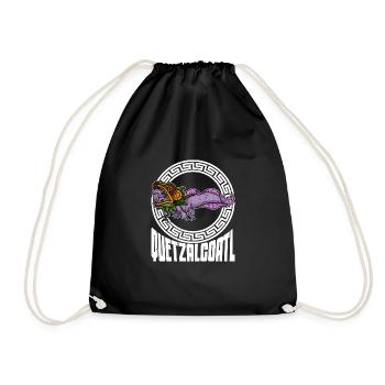 Quetzalcoatl Axolotl Mexico Aztecs Deity - Drawstring Bag - black - Front