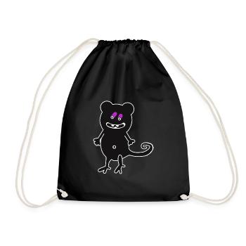 Frech fröhlich Monster Halloween Fantasy Kinder - Turnbeutel - Schwarz - Vorne