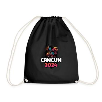 Cancun 2024 Vacation Travel Colorful - Drawstring Bag - black - Front