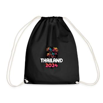 Thaïlande 2024 Vacances Voyage Coloré - Sac de sport léger - noir - Devant