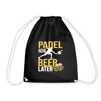 Padel now beer after padel and beer - Sac de sport léger - noir - Devant
