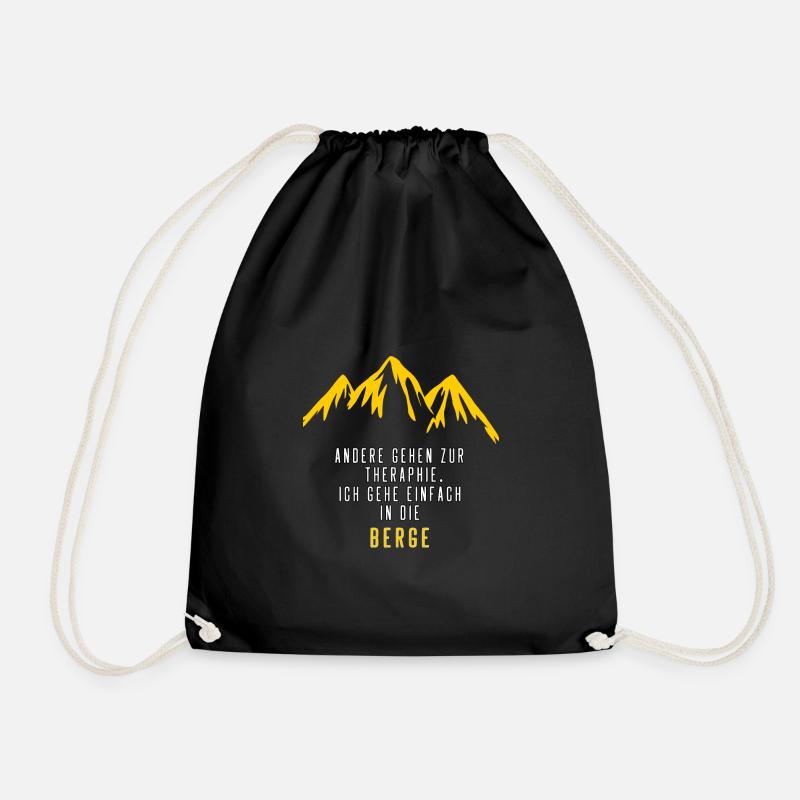 Bergsteigen Klettern Wandern Berge Gipfel Geschenk - Turnbeutel - Schwarz